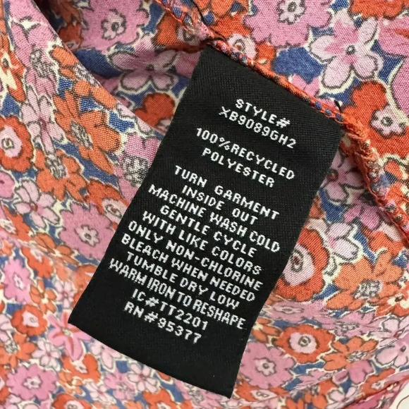 Sanctuary Women Tunic Blouse Top M Pink 100% Polyester Floral Long Sleeves - Picture 3 of 11